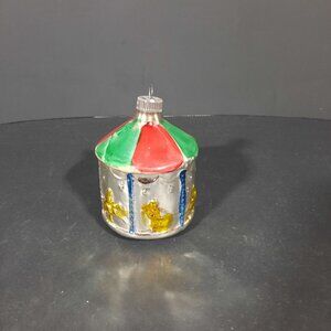 Vintage Old‎ World Christmas Mercury Glass Carousel Glass Ornament West Germany